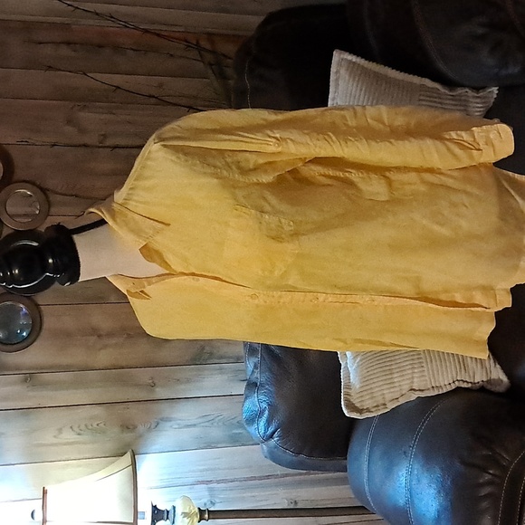 Lauren Ralph Lauren Women Yellow Floral Tropical Button Down Shirt Size S - Picture 3 of 9